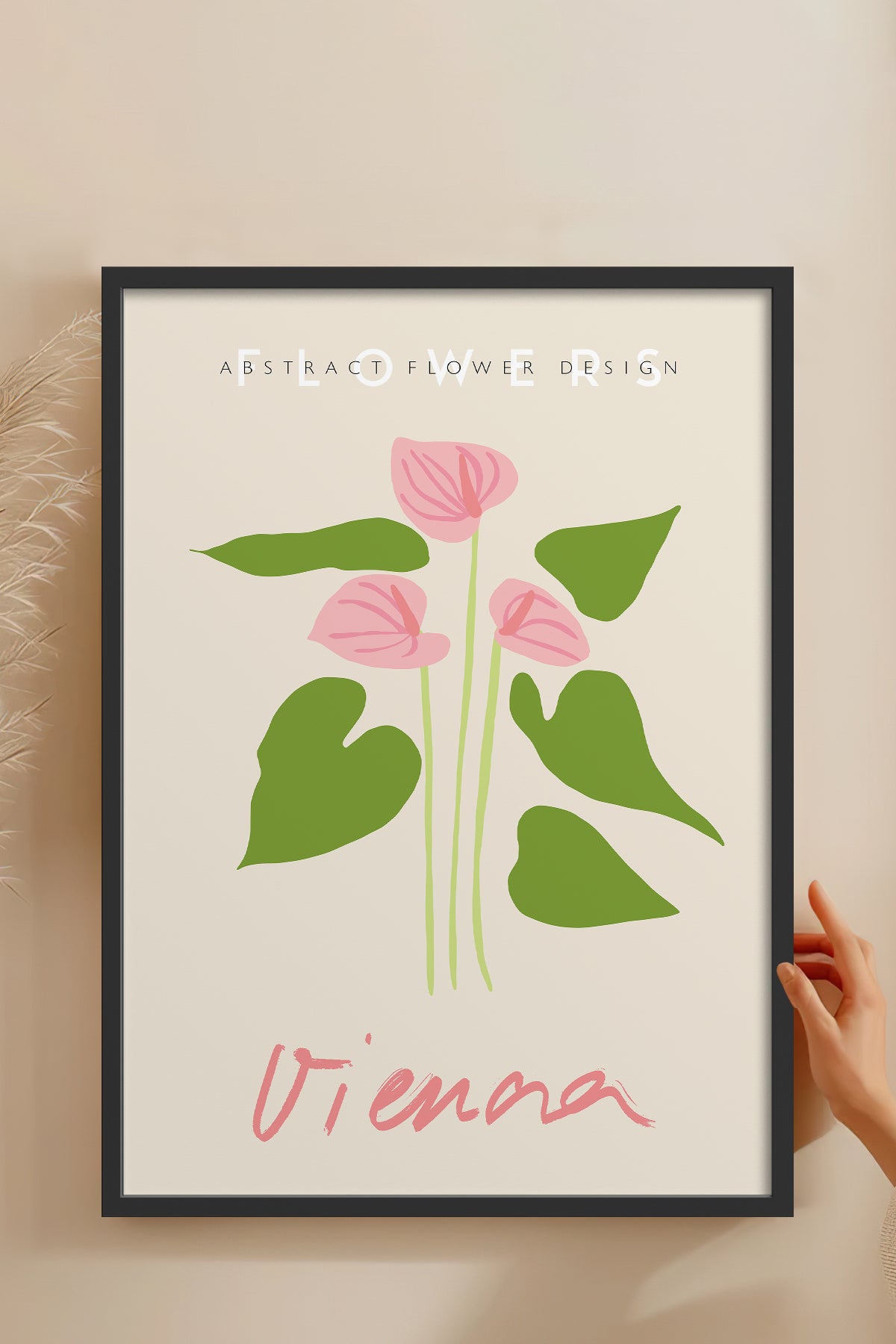 HOMEPACK Ahşap Çerçeveli Tablo Çerçeveli Poster Sanatsal Modern Duvar Dekoru ABSTRACT-77