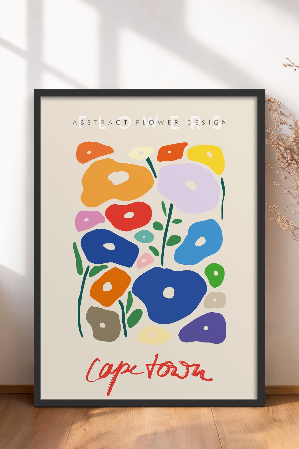 HOMEPACK Ahşap Çerçeveli Tablo Çerçeveli Poster Sanatsal Modern Duvar Dekoru ABSTRACT-79
