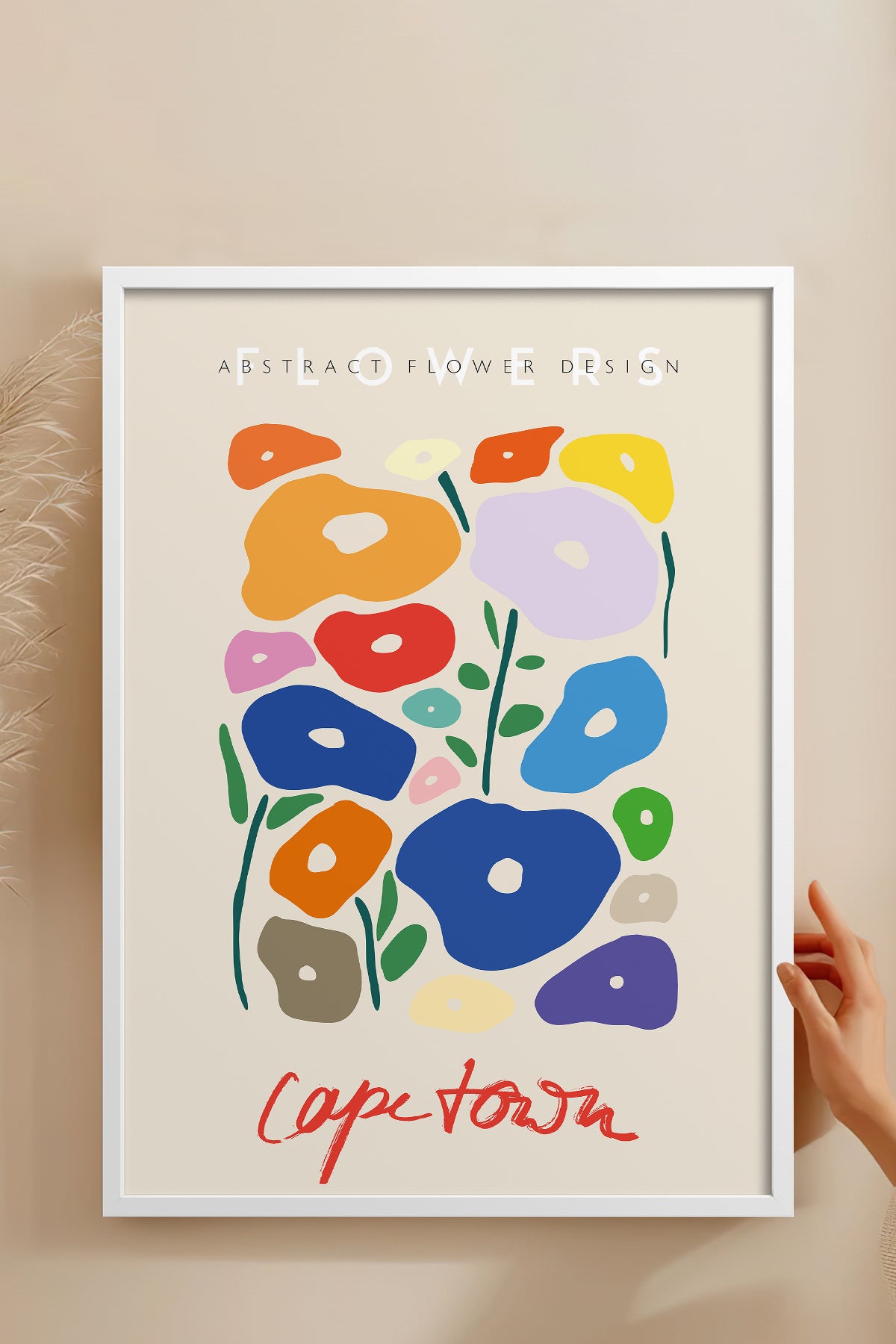 HOMEPACK Ahşap Çerçeveli Tablo Çerçeveli Poster Sanatsal Modern Duvar Dekoru ABSTRACT-79