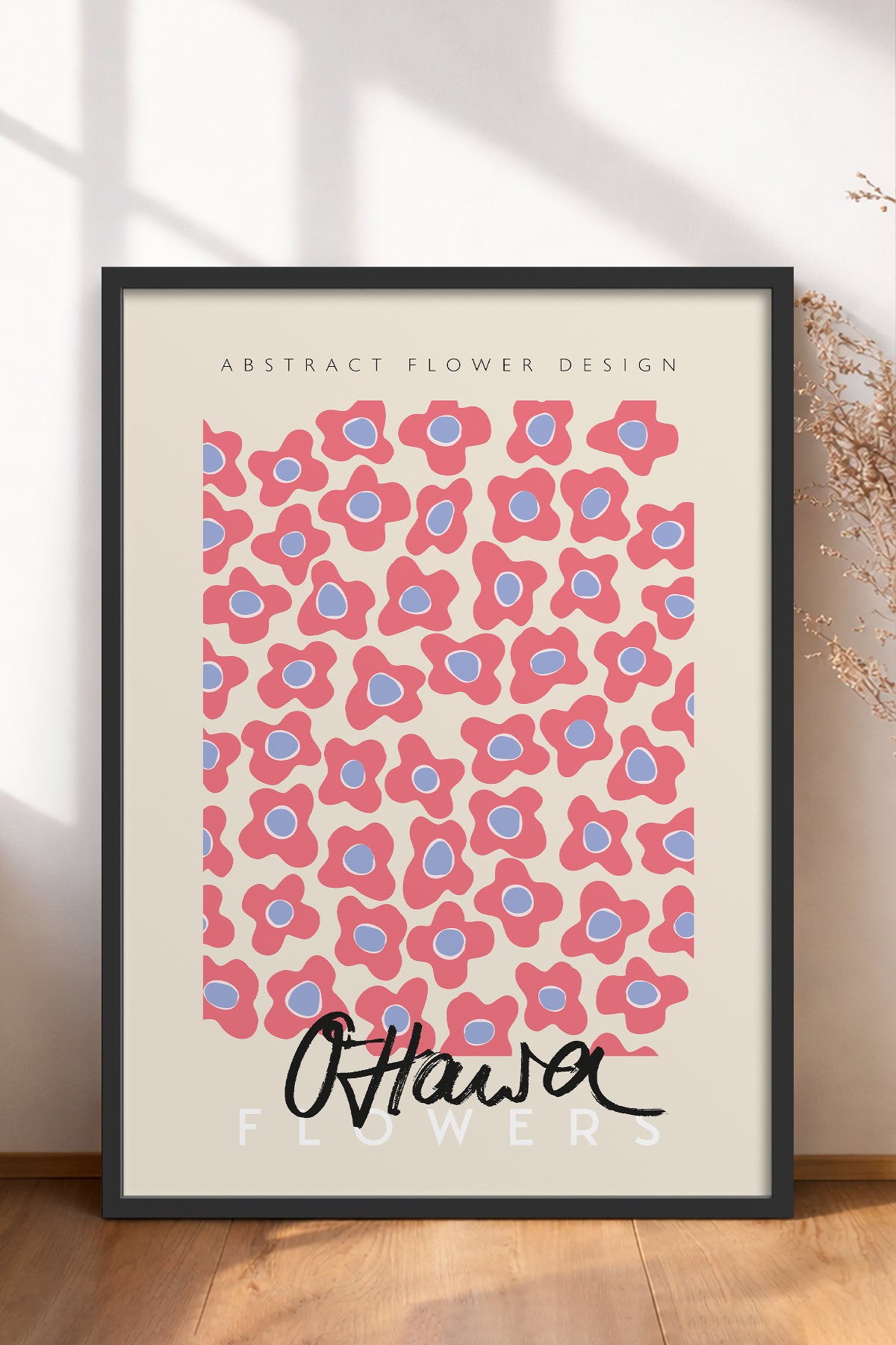 HOMEPACK Ahşap Çerçeveli Tablo Çerçeveli Poster Sanatsal Modern Duvar Dekoru ABSTRACT-81
