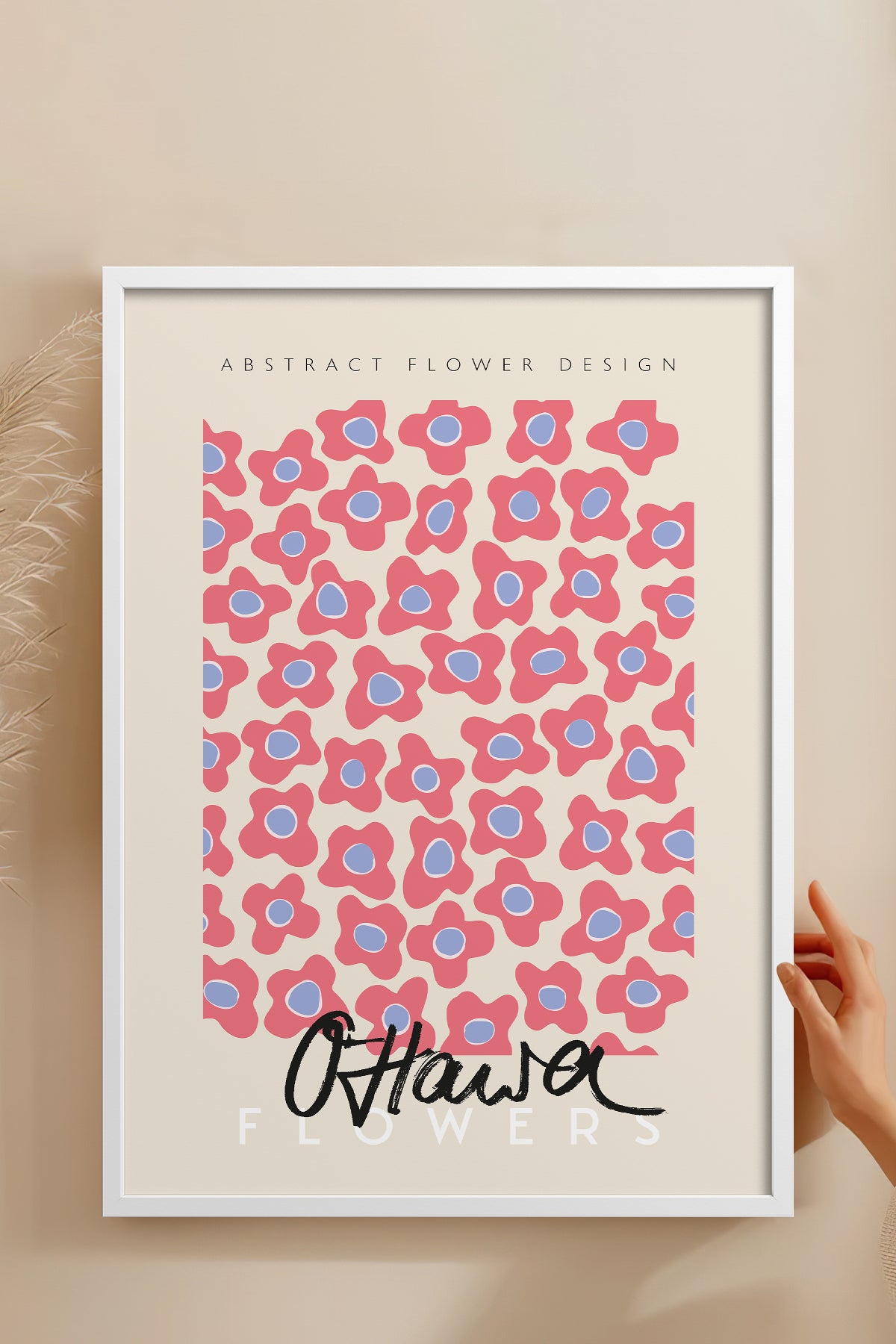 HOMEPACK Ahşap Çerçeveli Tablo Çerçeveli Poster Sanatsal Modern Duvar Dekoru ABSTRACT-81