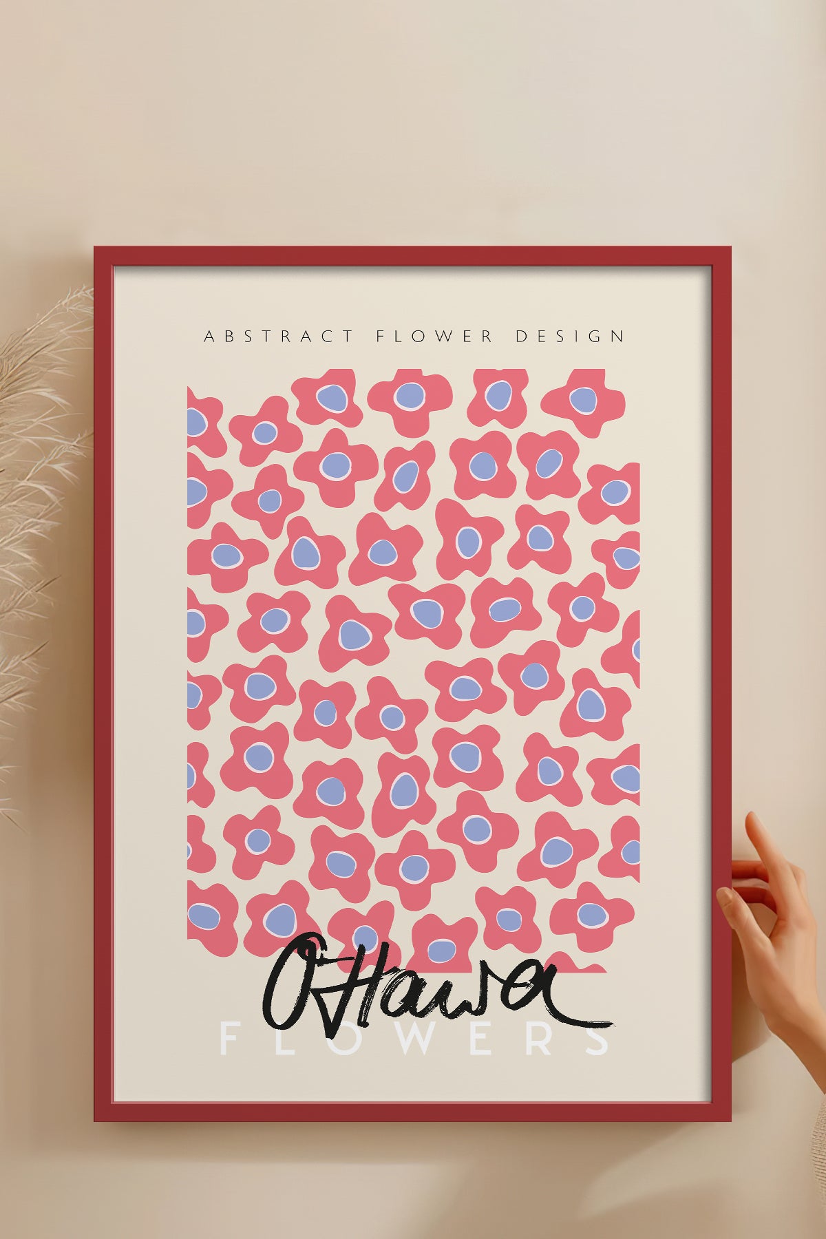HOMEPACK Ahşap Çerçeveli Tablo Çerçeveli Poster Sanatsal Modern Duvar Dekoru ABSTRACT-81