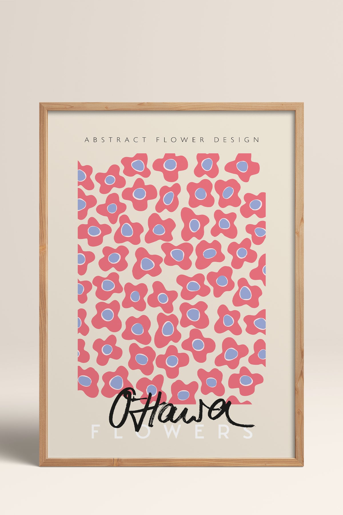 HOMEPACK Ahşap Çerçeveli Tablo Çerçeveli Poster Sanatsal Modern Duvar Dekoru ABSTRACT-81