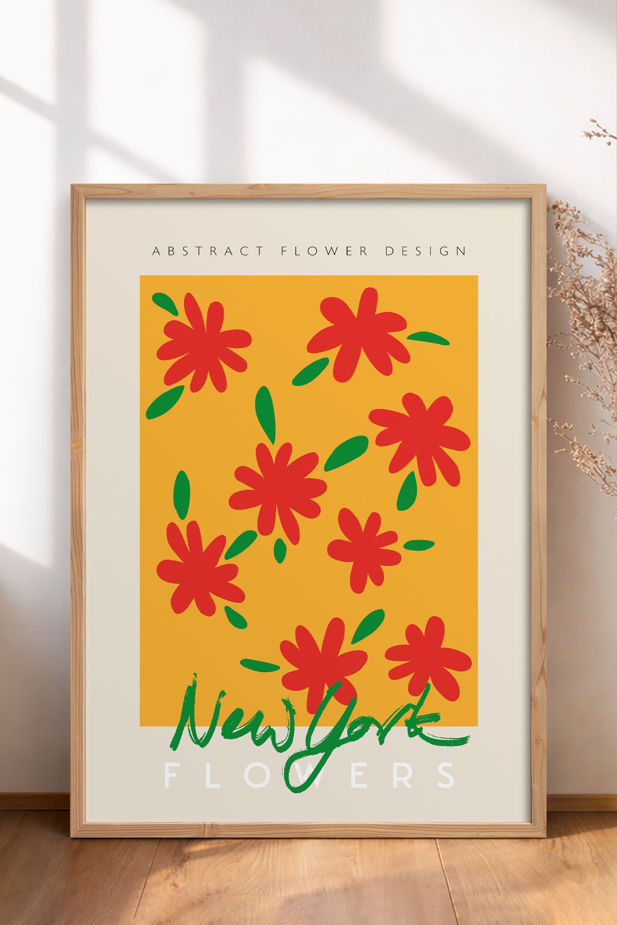 HOMEPACK Ahşap Çerçeveli Tablo Çerçeveli Poster Sanatsal Modern Duvar Dekoru ABSTRACT-82