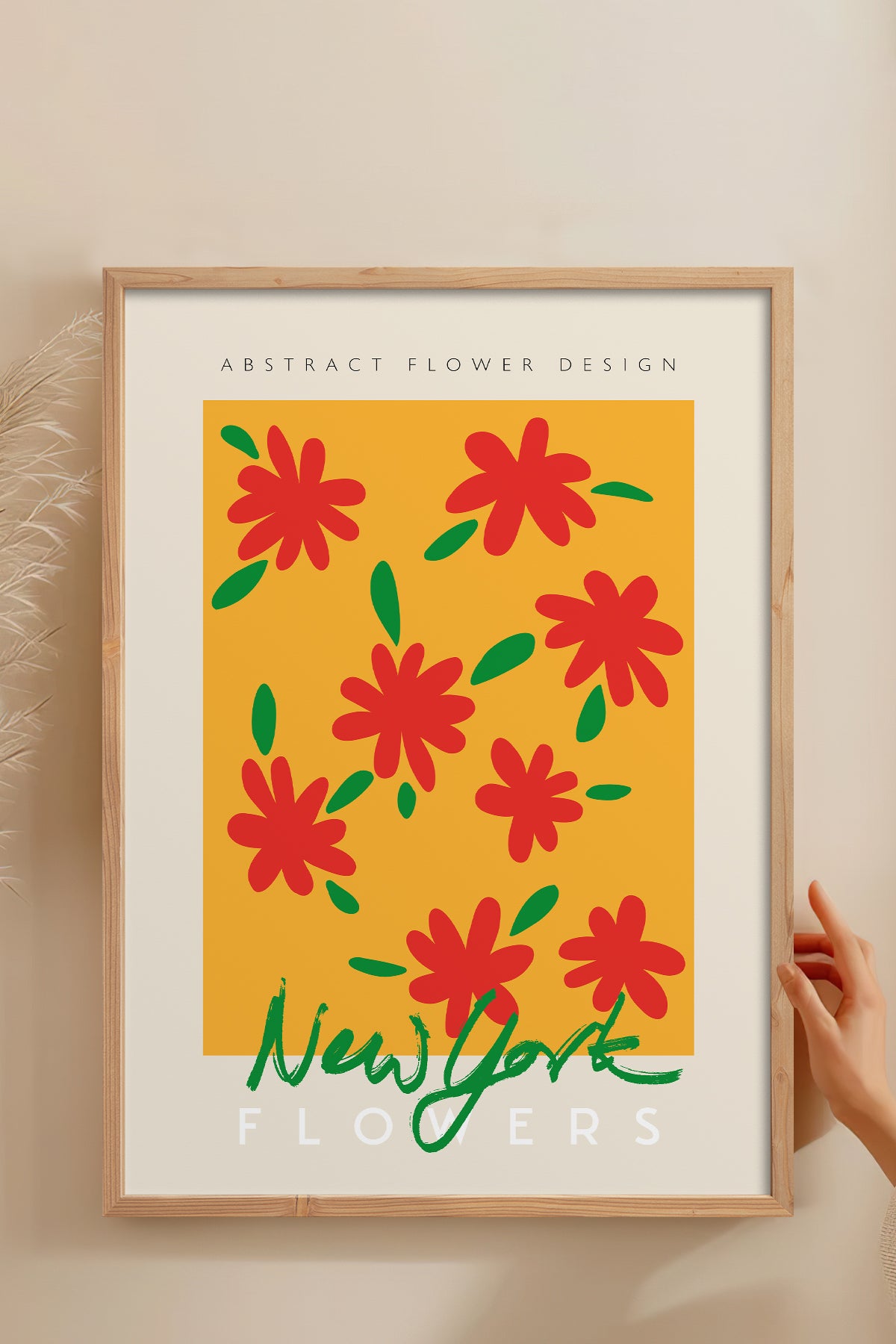 HOMEPACK Ahşap Çerçeveli Tablo Çerçeveli Poster Sanatsal Modern Duvar Dekoru ABSTRACT-82