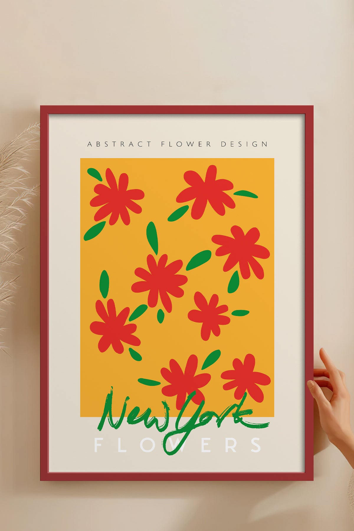 HOMEPACK Ahşap Çerçeveli Tablo Çerçeveli Poster Sanatsal Modern Duvar Dekoru ABSTRACT-82