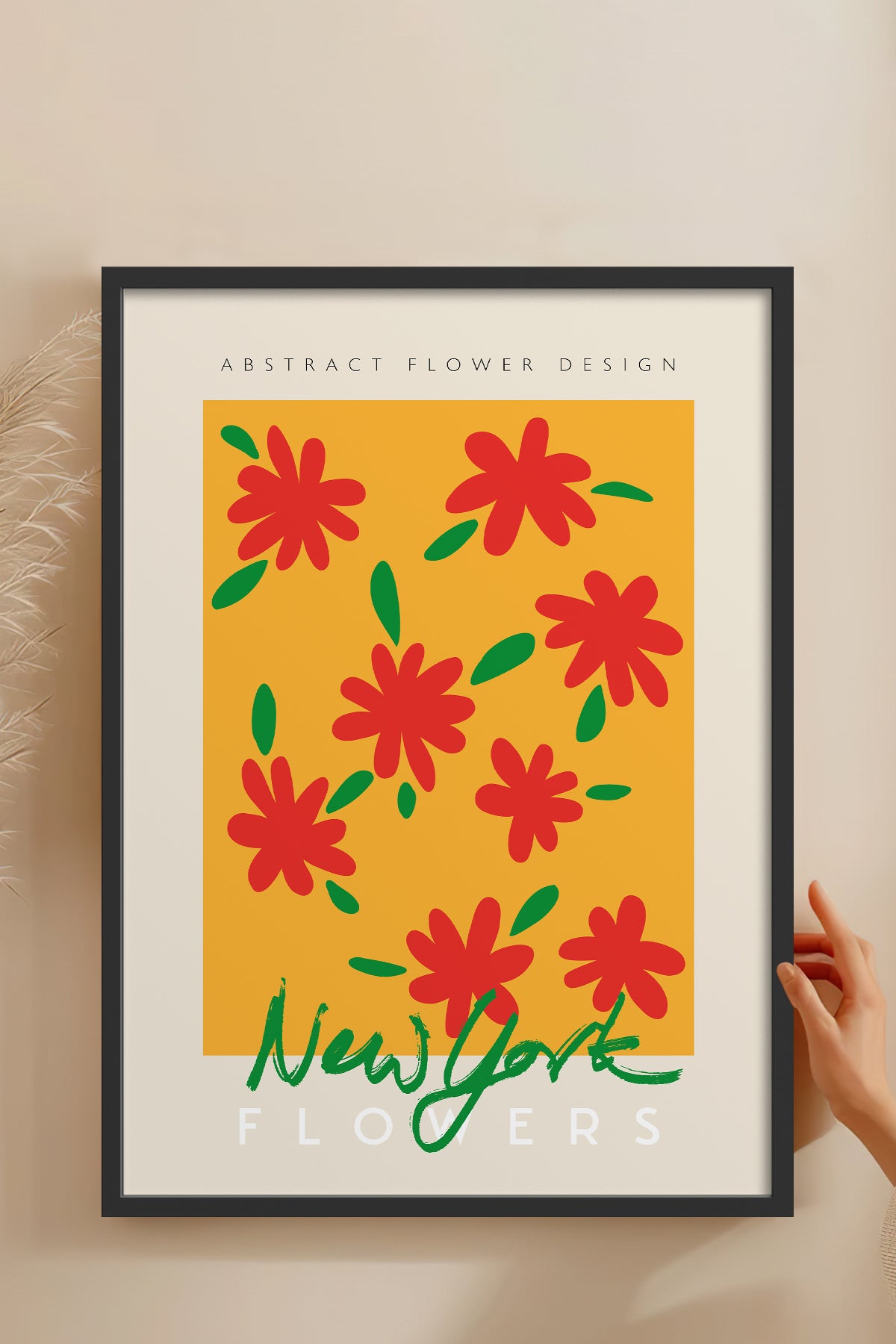 HOMEPACK Ahşap Çerçeveli Tablo Çerçeveli Poster Sanatsal Modern Duvar Dekoru ABSTRACT-82