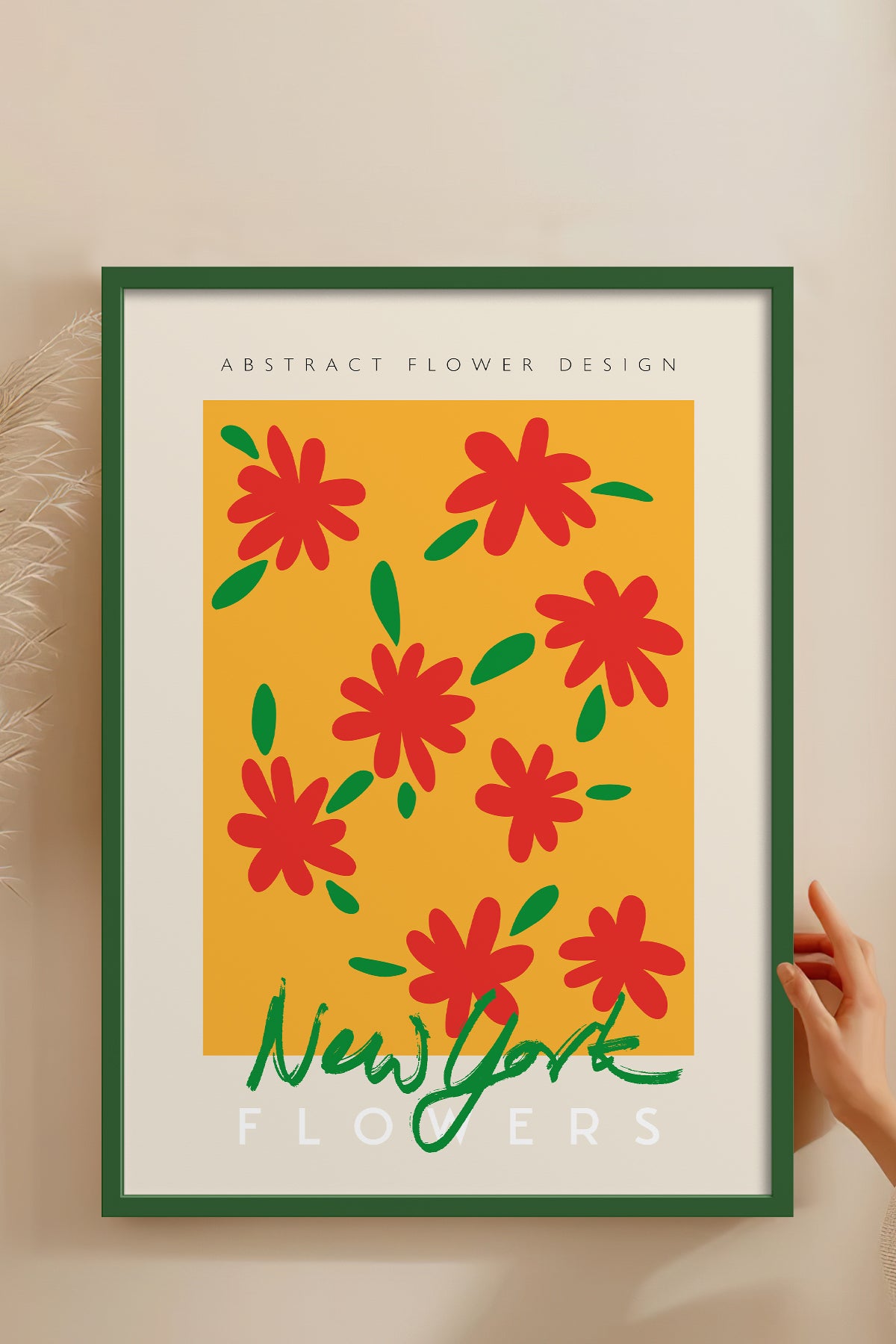 HOMEPACK Ahşap Çerçeveli Tablo Çerçeveli Poster Sanatsal Modern Duvar Dekoru ABSTRACT-82
