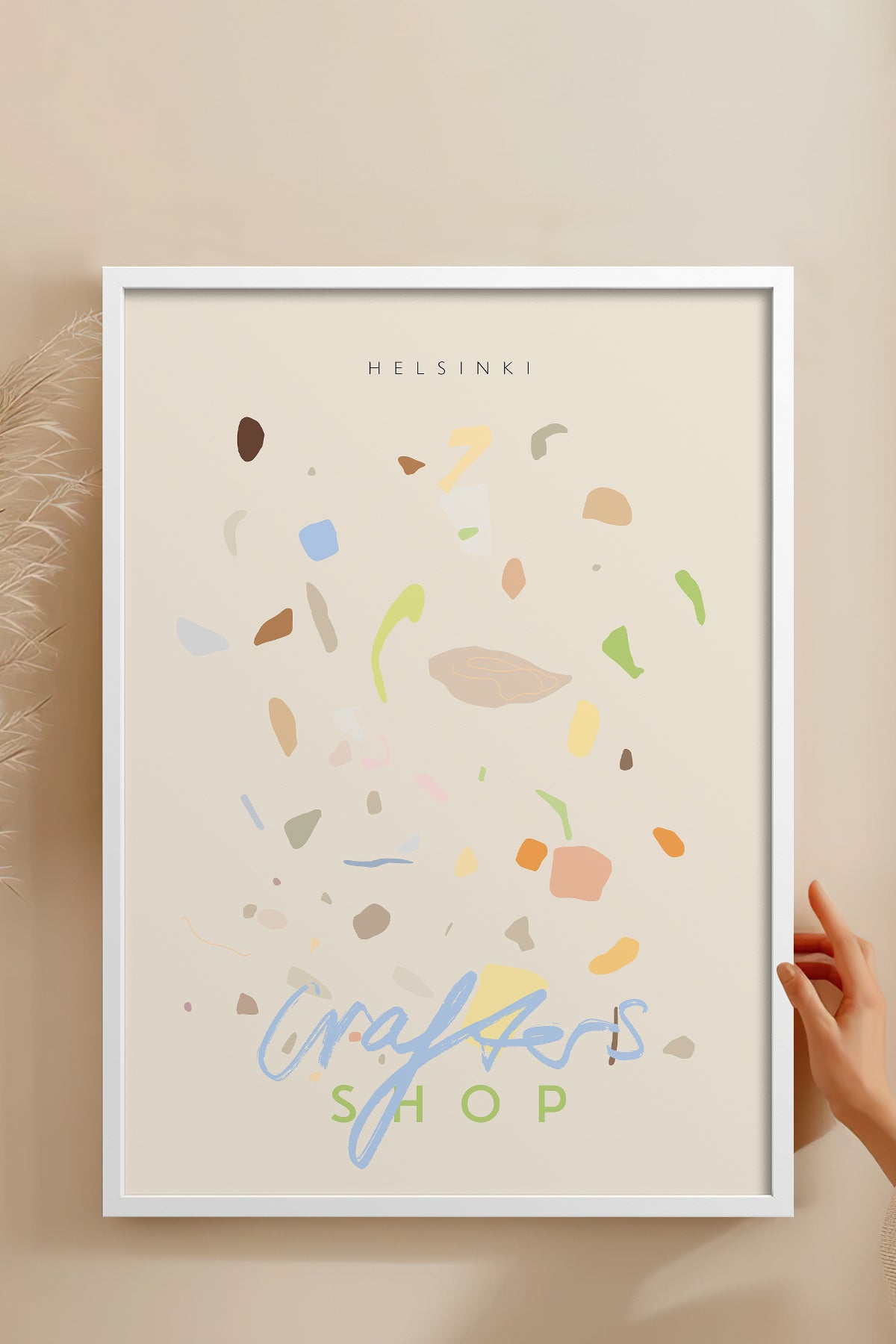 HOMEPACK Ahşap Çerçeveli Tablo Çerçeveli Poster Sanatsal Modern Duvar Dekoru ABSTRACT-83