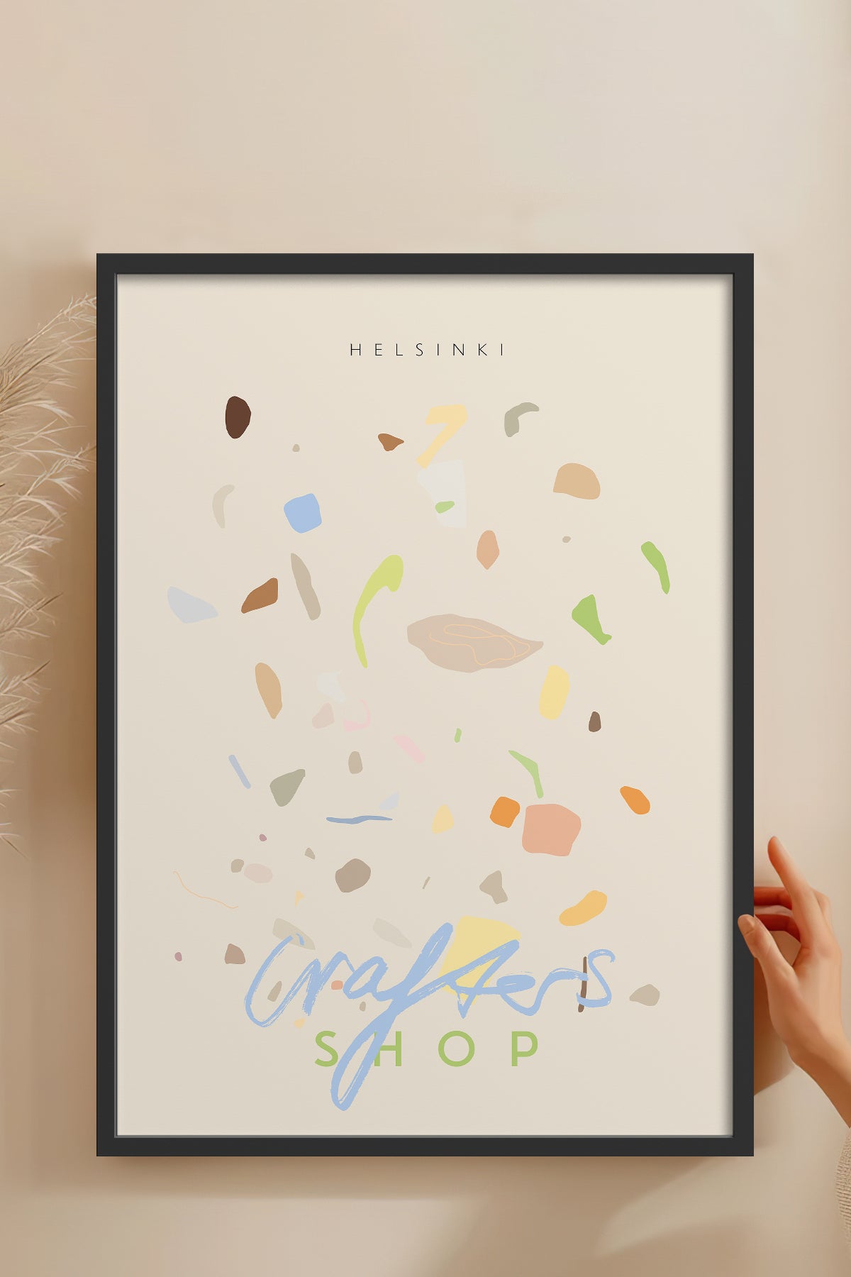 HOMEPACK Ahşap Çerçeveli Tablo Çerçeveli Poster Sanatsal Modern Duvar Dekoru ABSTRACT-83