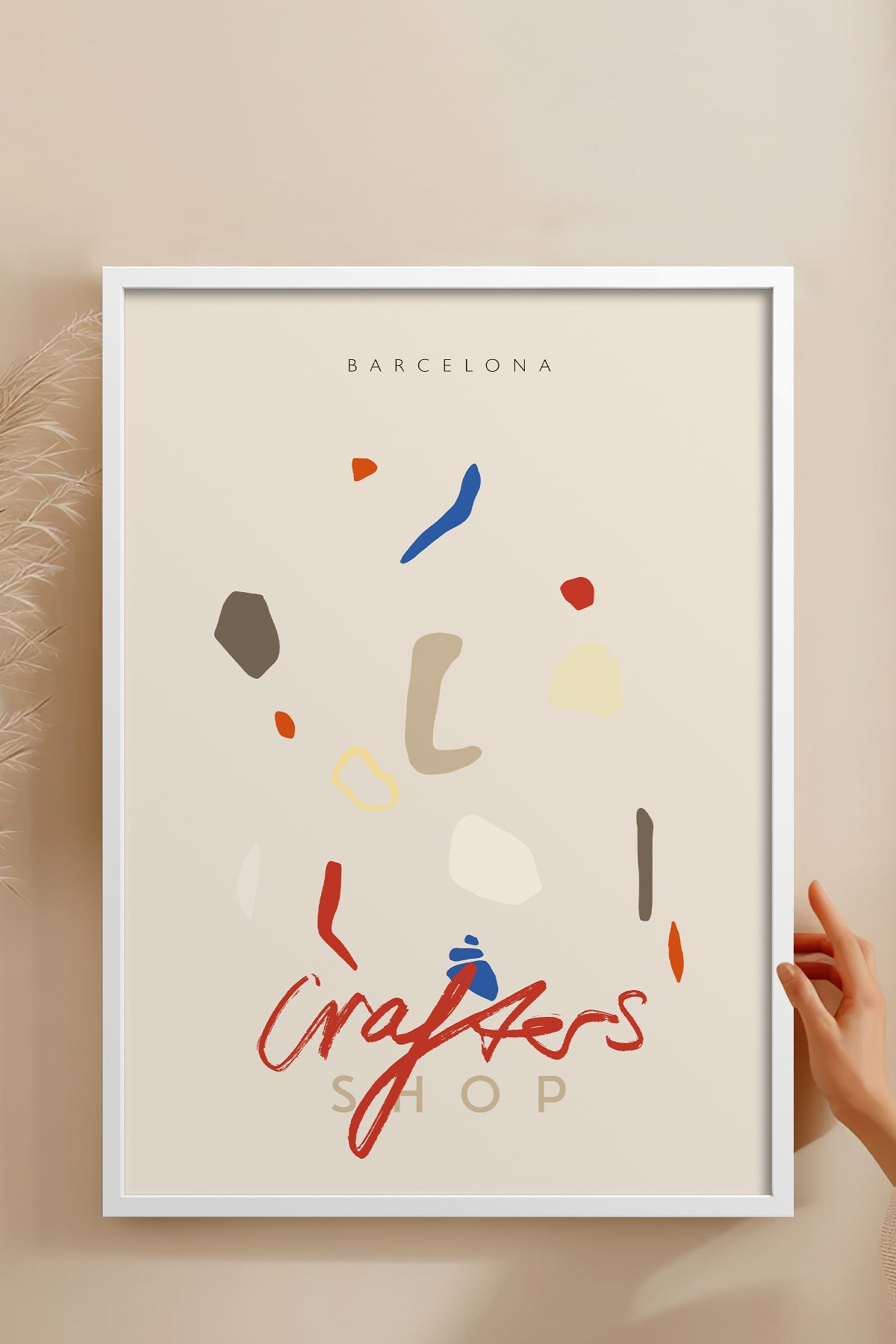 HOMEPACK Ahşap Çerçeveli Tablo Çerçeveli Poster Sanatsal Modern Duvar Dekoru ABSTRACT-85