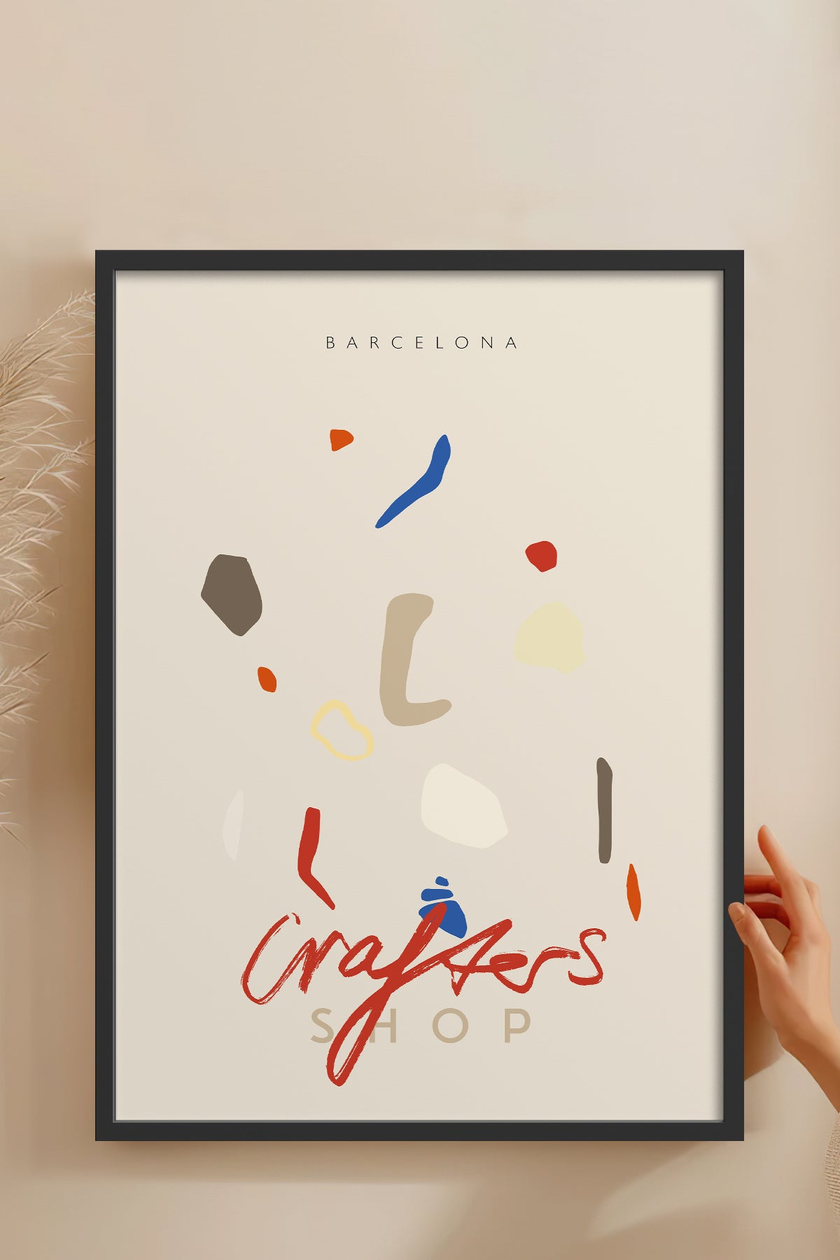 HOMEPACK Ahşap Çerçeveli Tablo Çerçeveli Poster Sanatsal Modern Duvar Dekoru ABSTRACT-85
