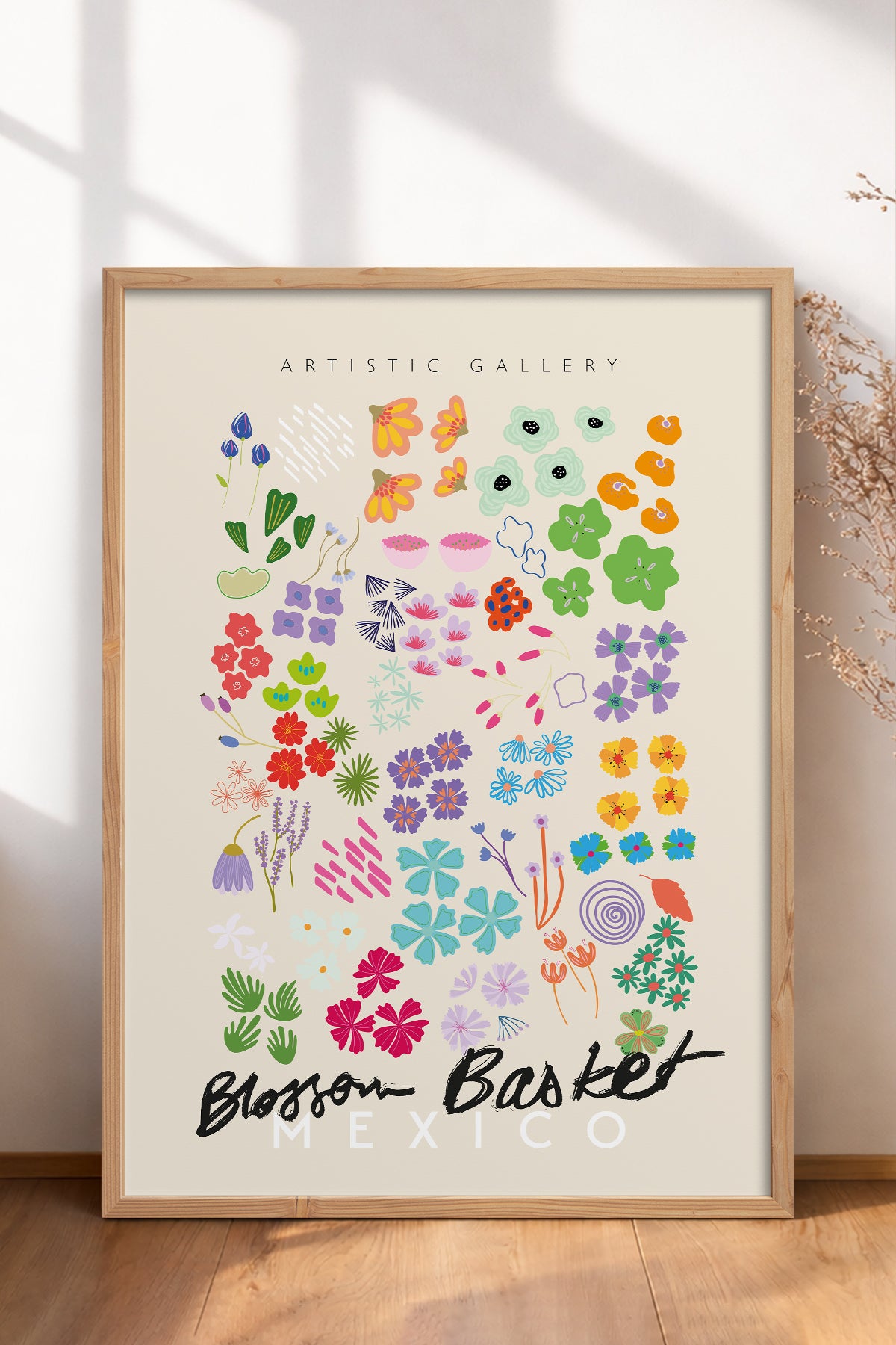 HOMEPACK Ahşap Çerçeveli Tablo Çerçeveli Poster Sanatsal Modern Duvar Dekoru ABSTRACT-86
