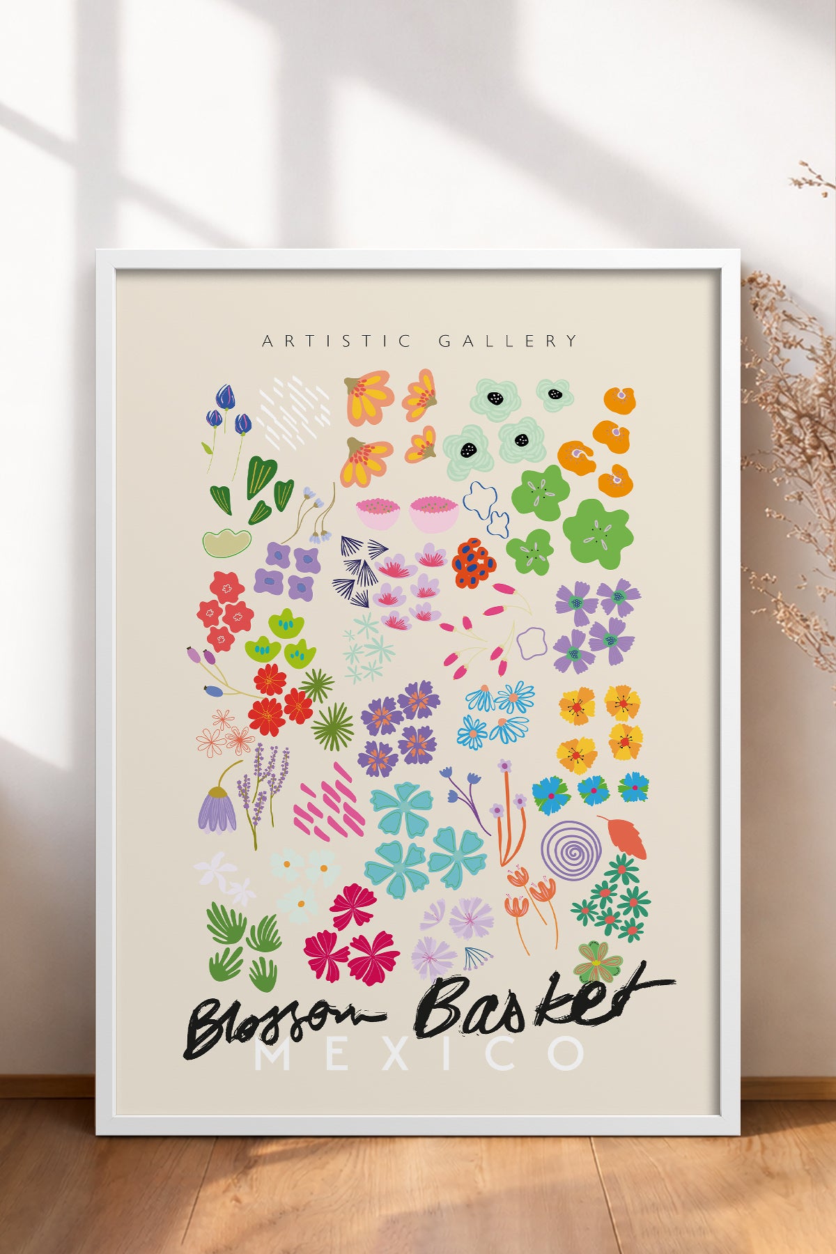 HOMEPACK Ahşap Çerçeveli Tablo Çerçeveli Poster Sanatsal Modern Duvar Dekoru ABSTRACT-86