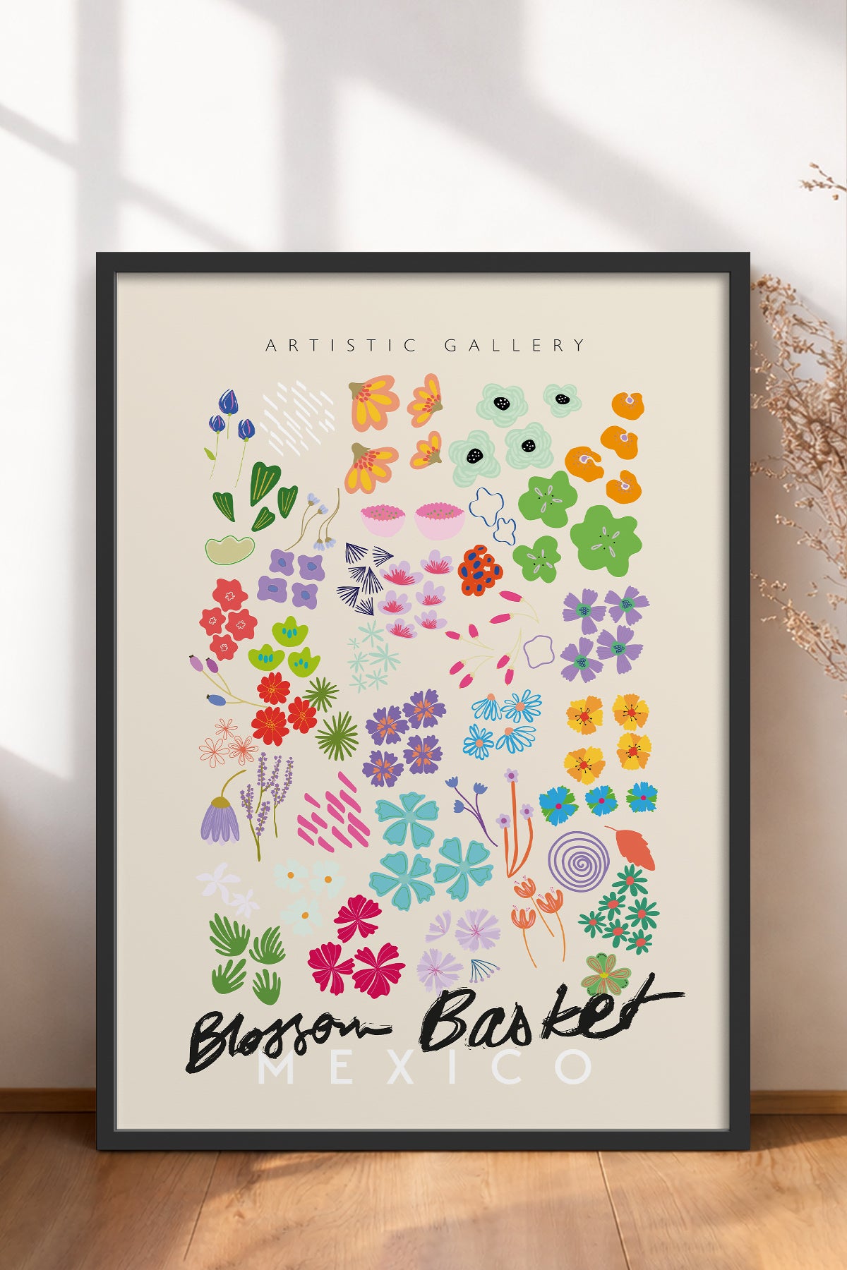 HOMEPACK Ahşap Çerçeveli Tablo Çerçeveli Poster Sanatsal Modern Duvar Dekoru ABSTRACT-86