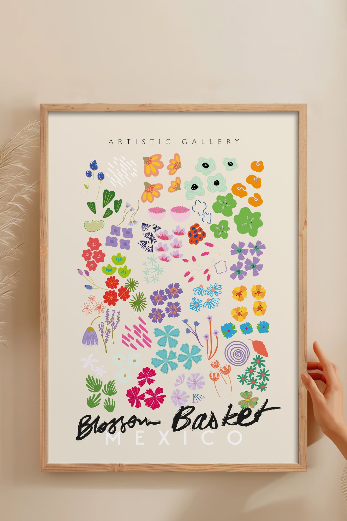 HOMEPACK Ahşap Çerçeveli Tablo Çerçeveli Poster Sanatsal Modern Duvar Dekoru ABSTRACT-86