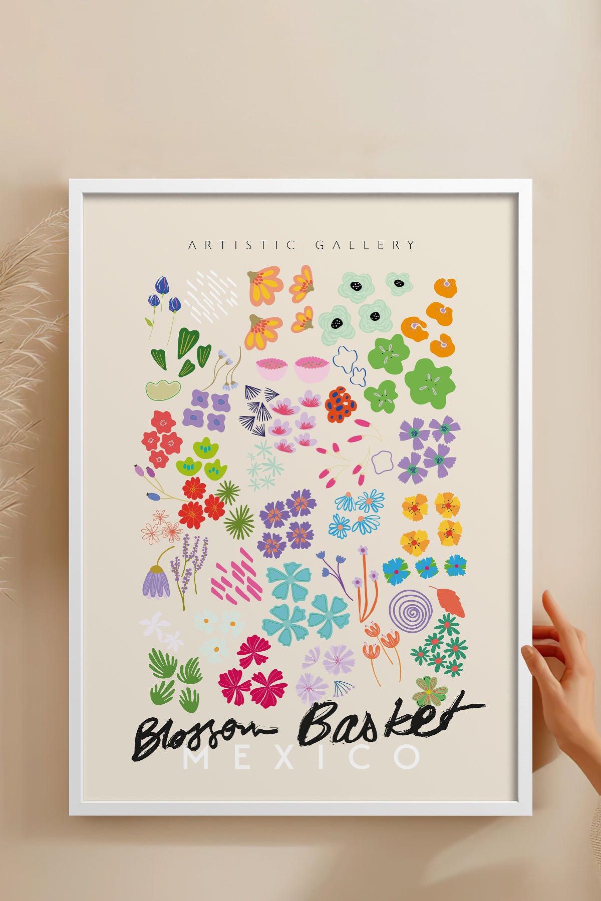 HOMEPACK Ahşap Çerçeveli Tablo Çerçeveli Poster Sanatsal Modern Duvar Dekoru ABSTRACT-86