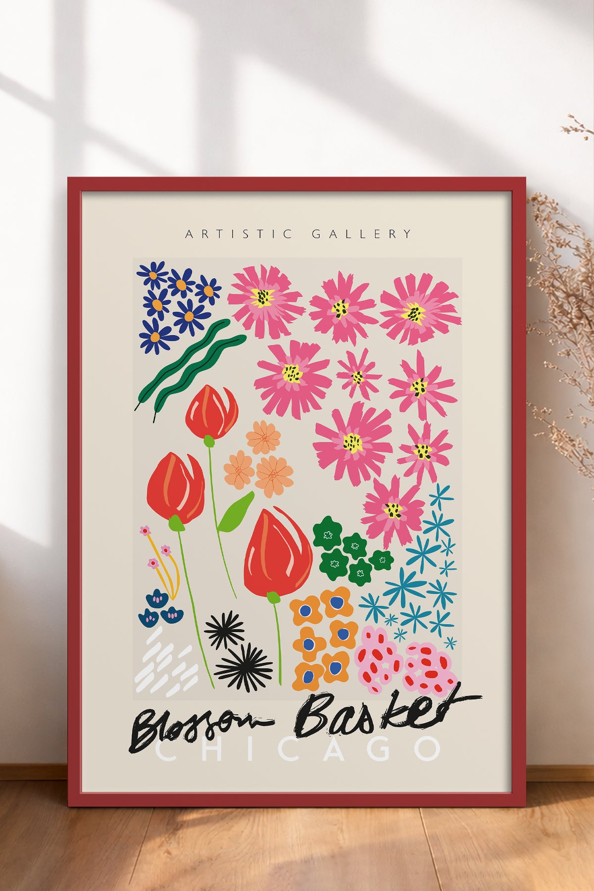 HOMEPACK Ahşap Çerçeveli Tablo Çerçeveli Poster Sanatsal Modern Duvar Dekoru ABSTRACT-87