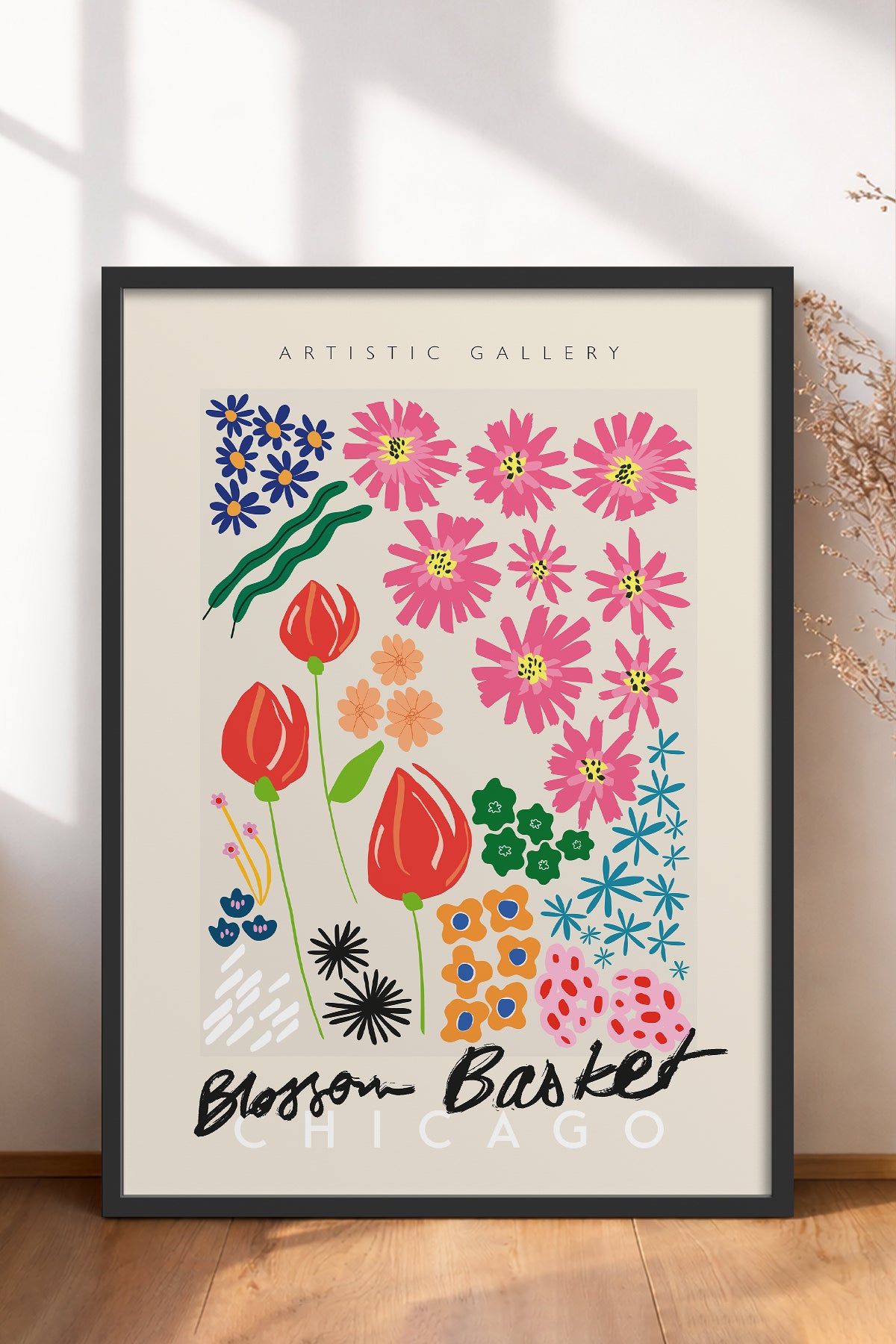 HOMEPACK Ahşap Çerçeveli Tablo Çerçeveli Poster Sanatsal Modern Duvar Dekoru ABSTRACT-87