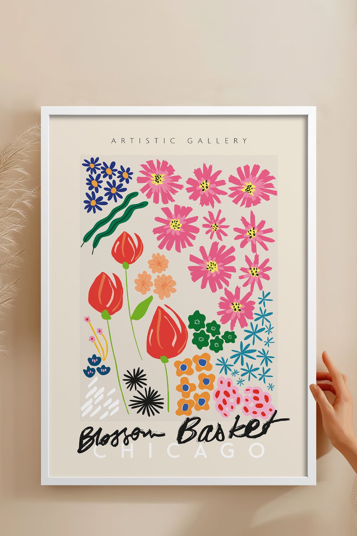 HOMEPACK Ahşap Çerçeveli Tablo Çerçeveli Poster Sanatsal Modern Duvar Dekoru ABSTRACT-87