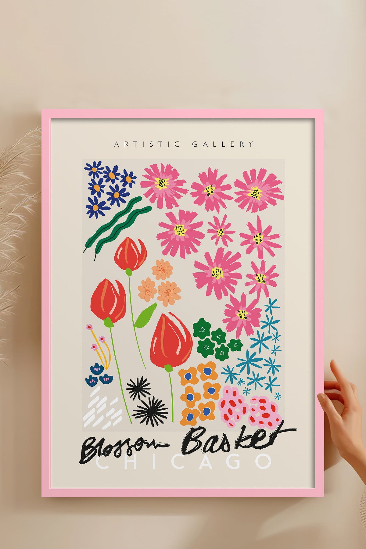 HOMEPACK Ahşap Çerçeveli Tablo Çerçeveli Poster Sanatsal Modern Duvar Dekoru ABSTRACT-87