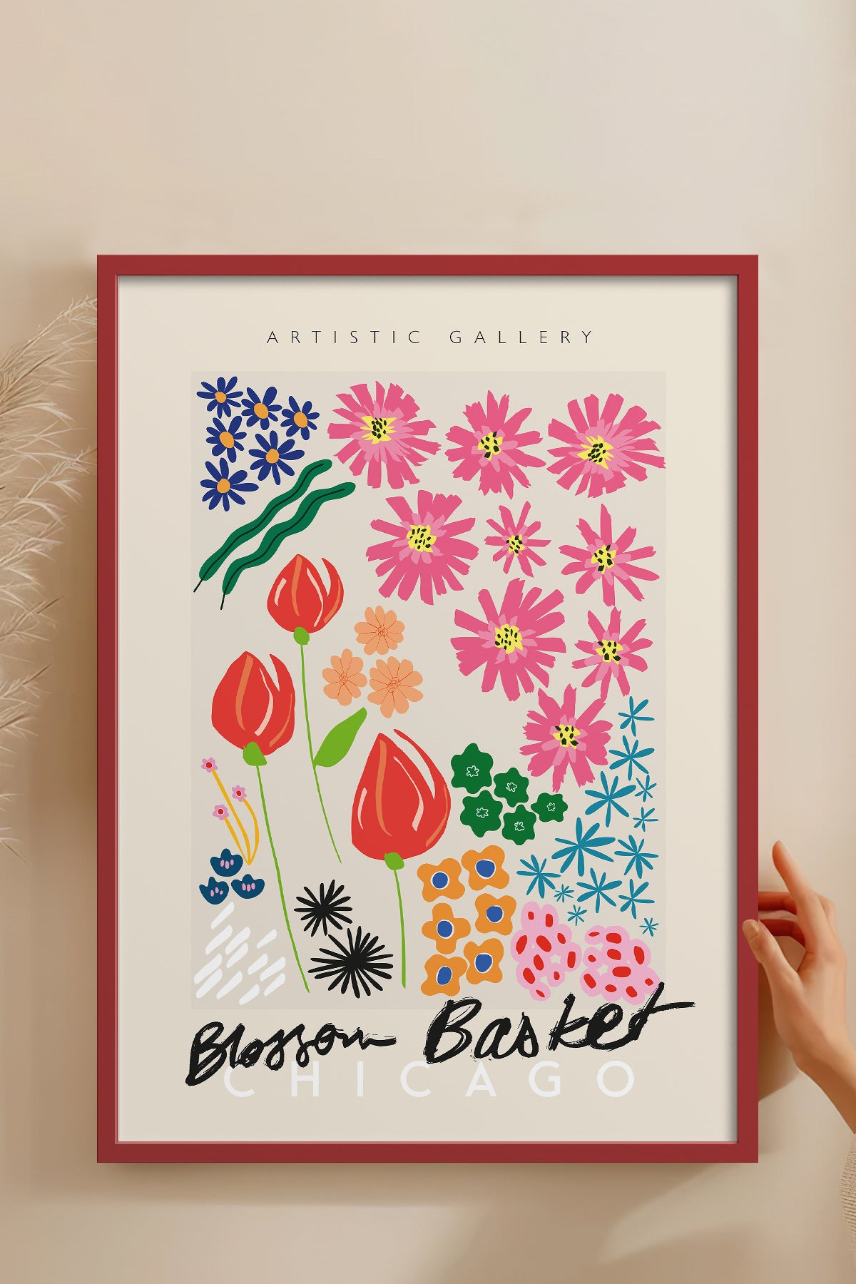 HOMEPACK Ahşap Çerçeveli Tablo Çerçeveli Poster Sanatsal Modern Duvar Dekoru ABSTRACT-87