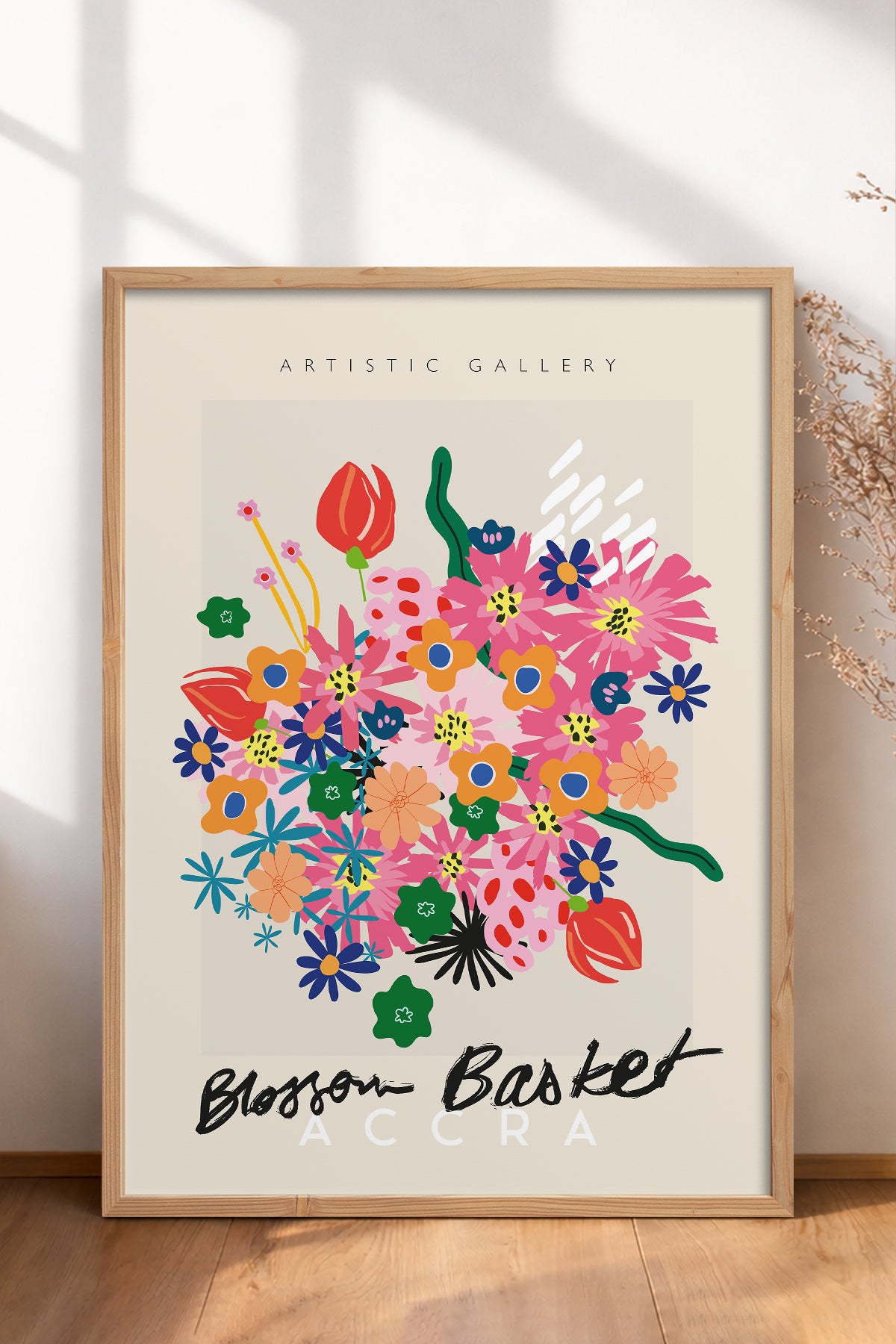 HOMEPACK Ahşap Çerçeveli Tablo Çerçeveli Poster Sanatsal Modern Duvar Dekoru ABSTRACT-88