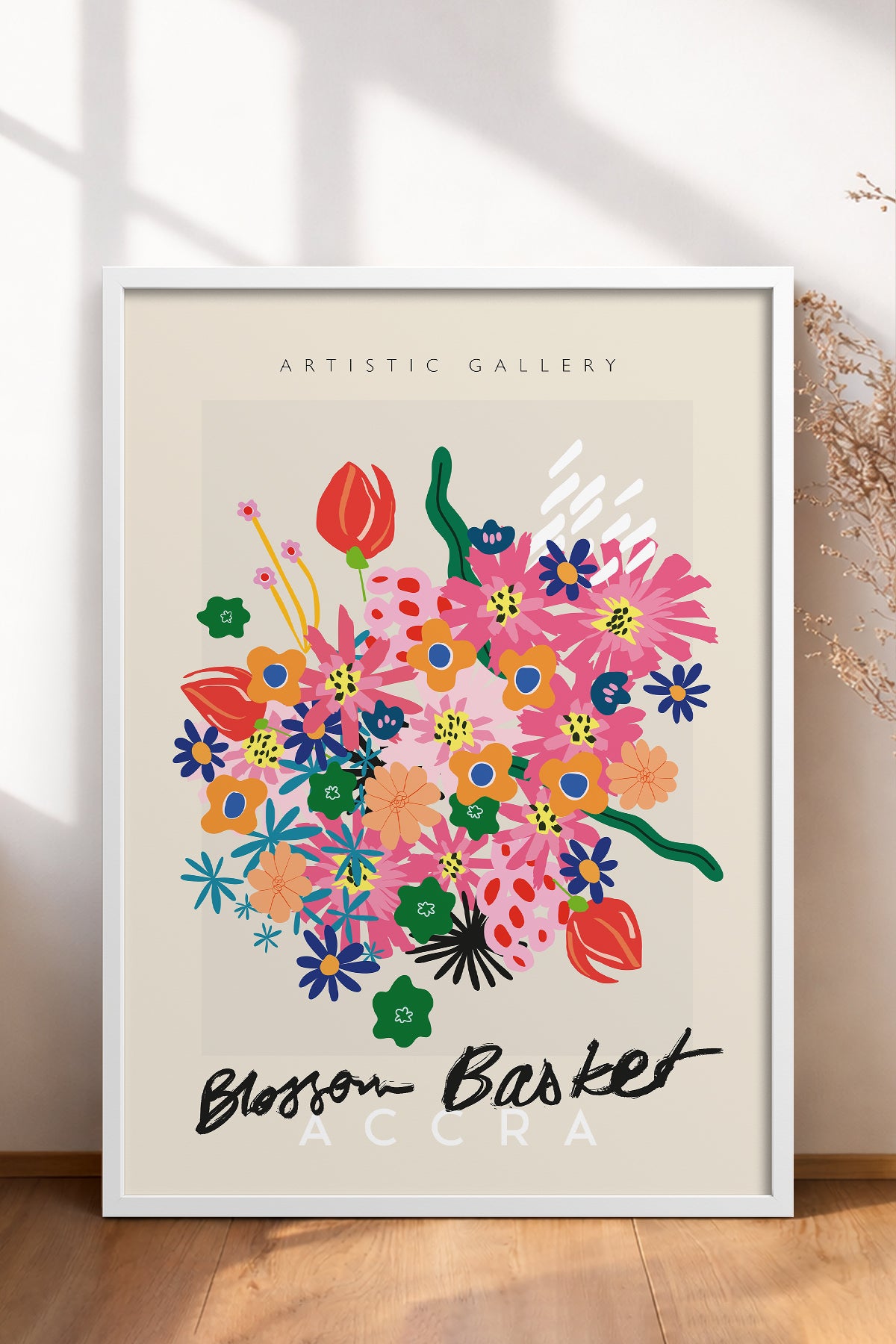 HOMEPACK Ahşap Çerçeveli Tablo Çerçeveli Poster Sanatsal Modern Duvar Dekoru ABSTRACT-88