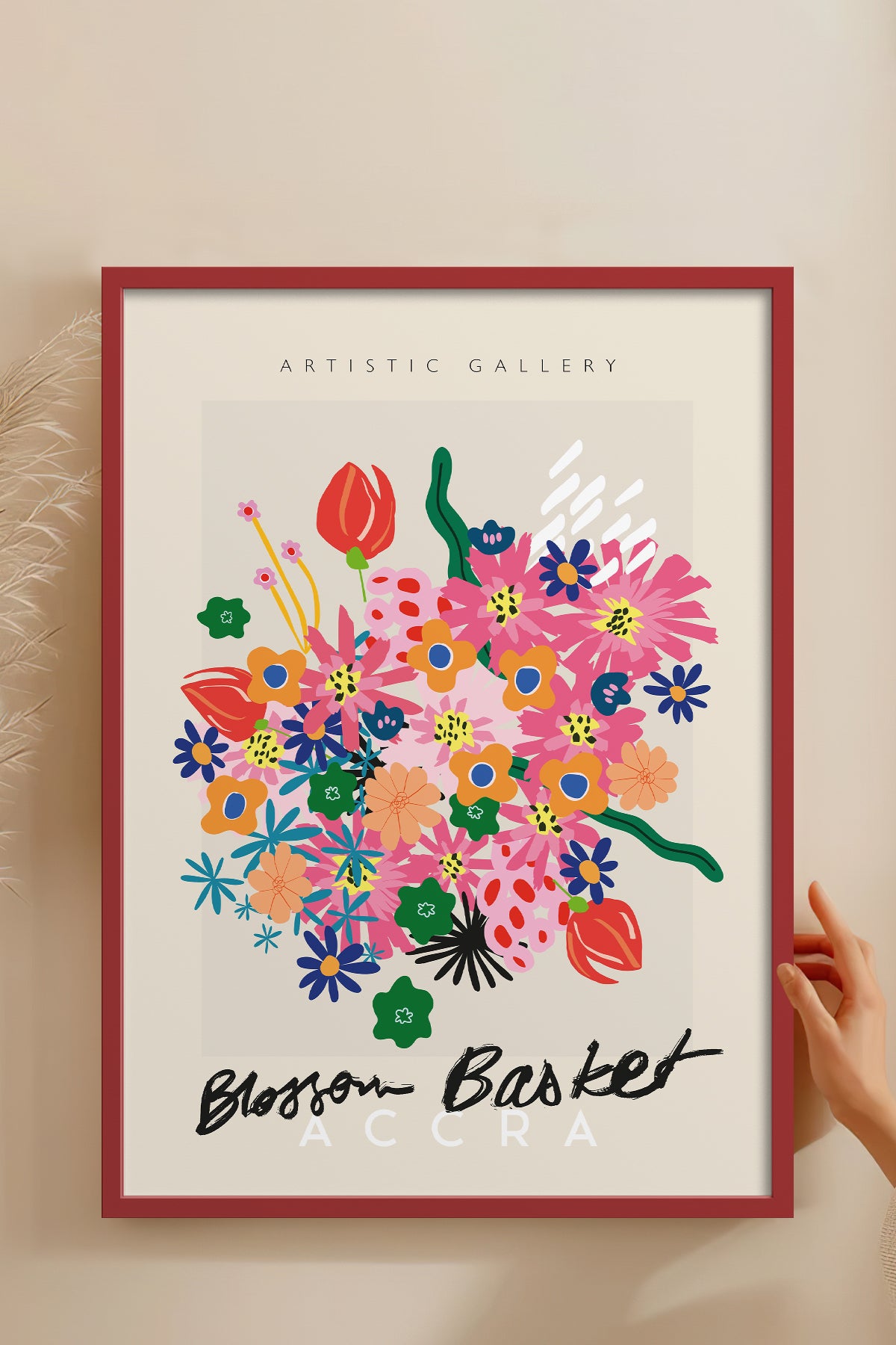 HOMEPACK Ahşap Çerçeveli Tablo Çerçeveli Poster Sanatsal Modern Duvar Dekoru ABSTRACT-88