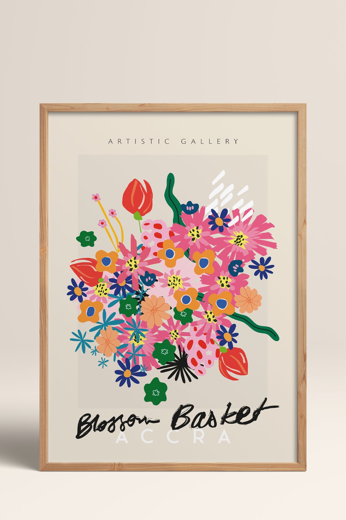 HOMEPACK Ahşap Çerçeveli Tablo Çerçeveli Poster Sanatsal Modern Duvar Dekoru ABSTRACT-88