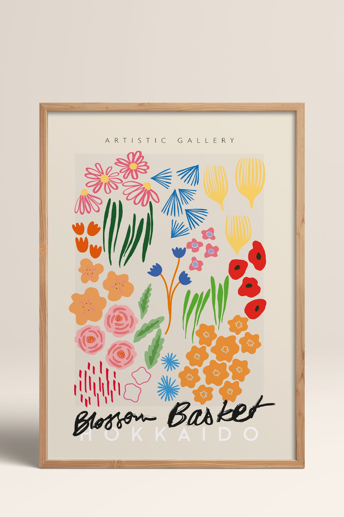 HOMEPACK Ahşap Çerçeveli Tablo Çerçeveli Poster Sanatsal Modern Duvar Dekoru ABSTRACT-89