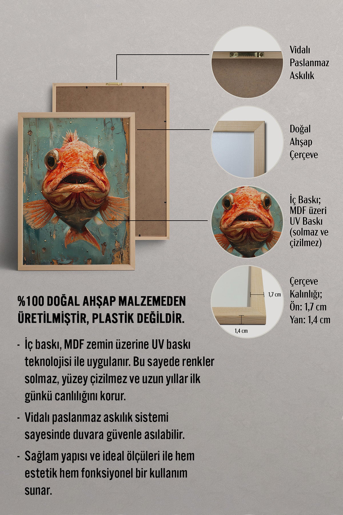 HOMEPACK Şaşkın Kırmızı Balık Tablo  BEK-8610