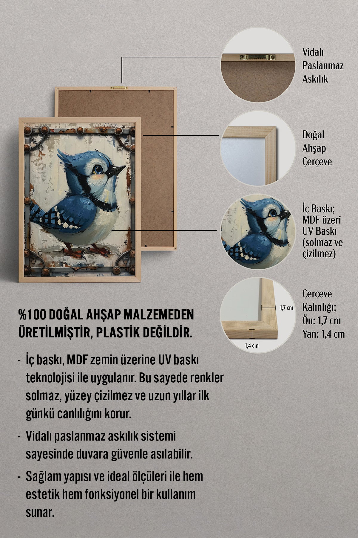 HOMEPACK Tombul Mavi Alakarga Tablo  BEK-8614