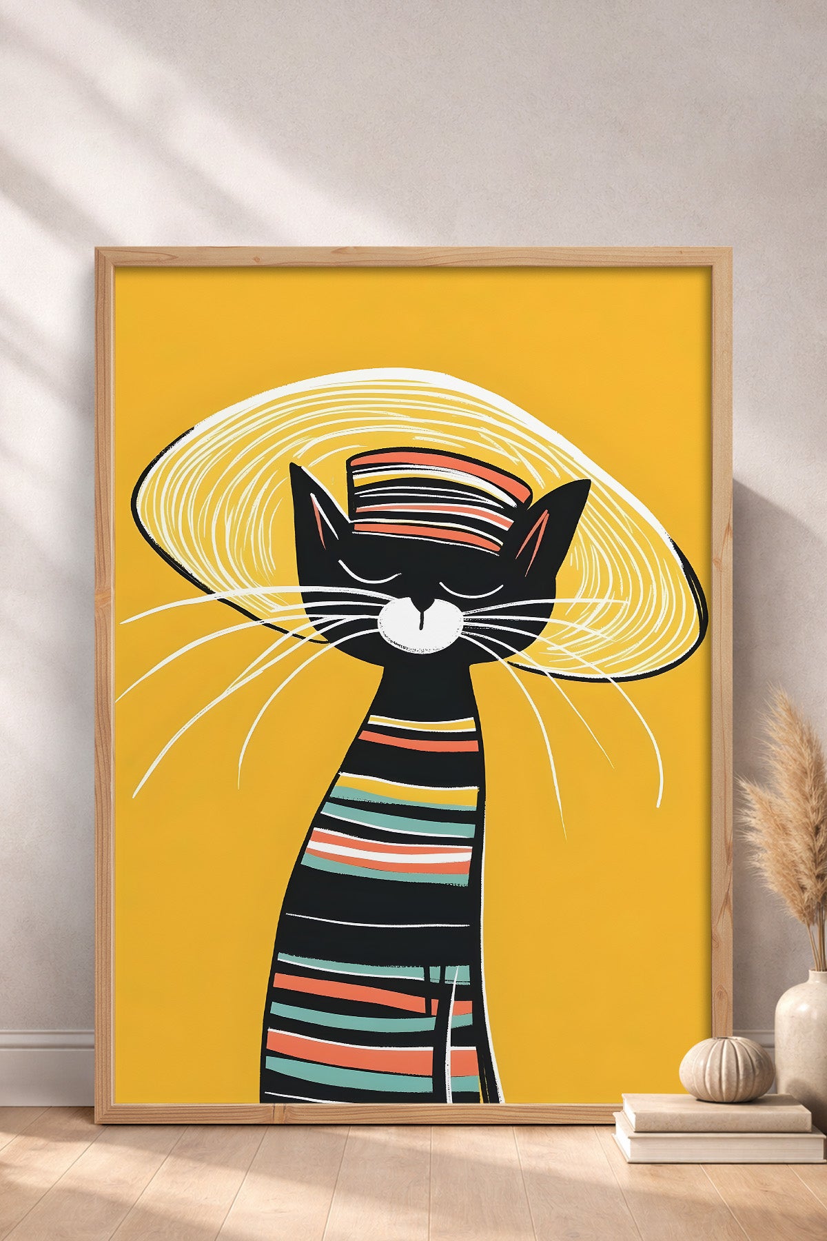 HOMEPACK Stil Sahibi Kara Kedi Tablo  BEK-8619