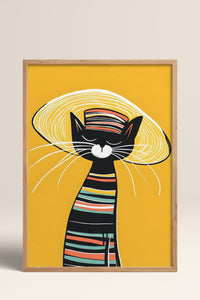 HOMEPACK Stil Sahibi Kara Kedi Tablo  BEK-8619