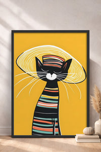 HOMEPACK Stil Sahibi Kara Kedi Tablo  BEK-8619