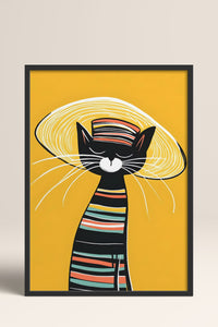 HOMEPACK Stil Sahibi Kara Kedi Tablo  BEK-8619