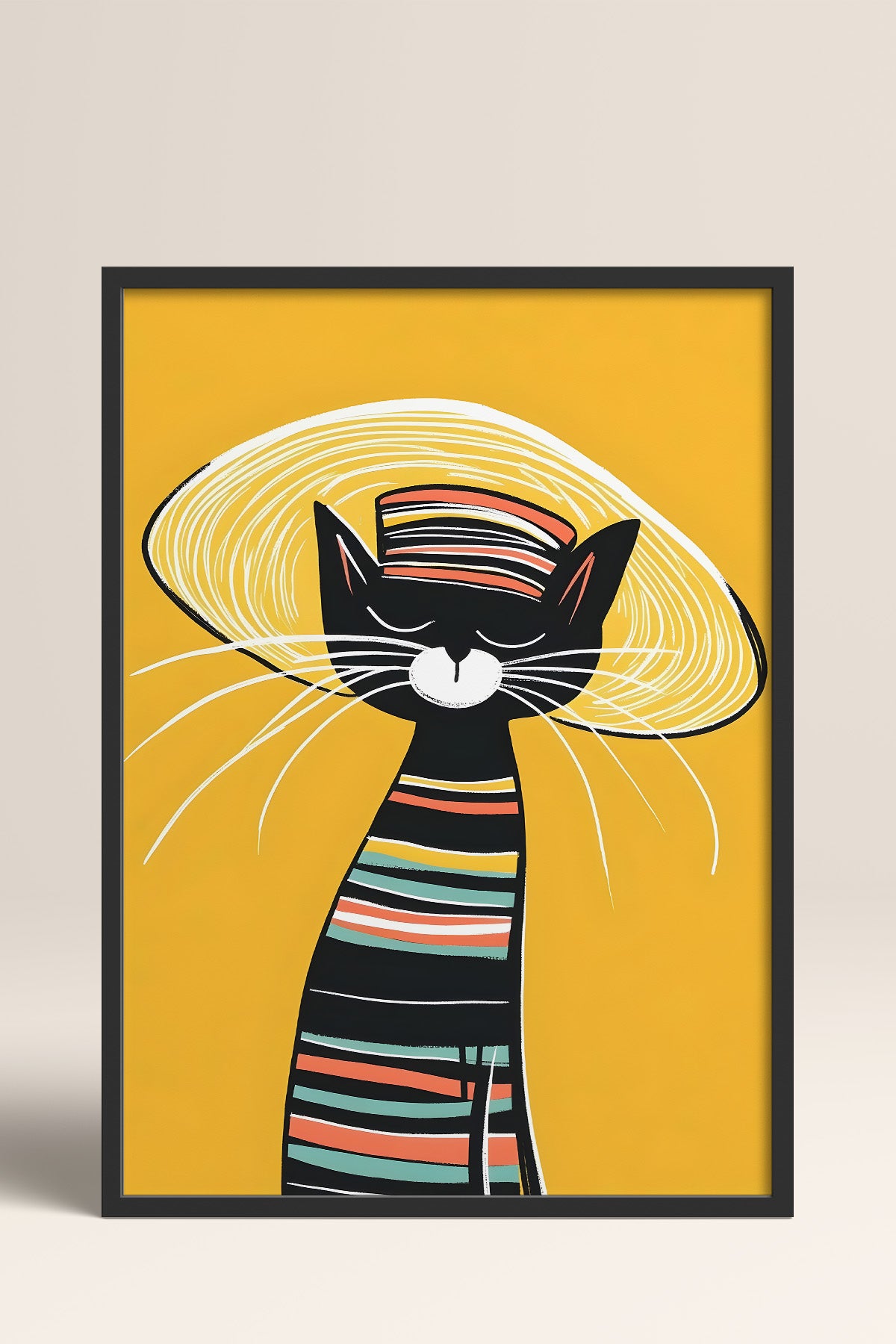 HOMEPACK Stil Sahibi Kara Kedi Tablo  BEK-8619