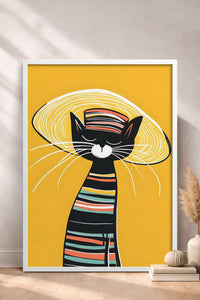 HOMEPACK Stil Sahibi Kara Kedi Tablo  BEK-8619