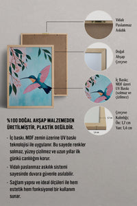 HOMEPACK Pembe Kanatlı Sinek Kuşu Tablo  BEK-8620