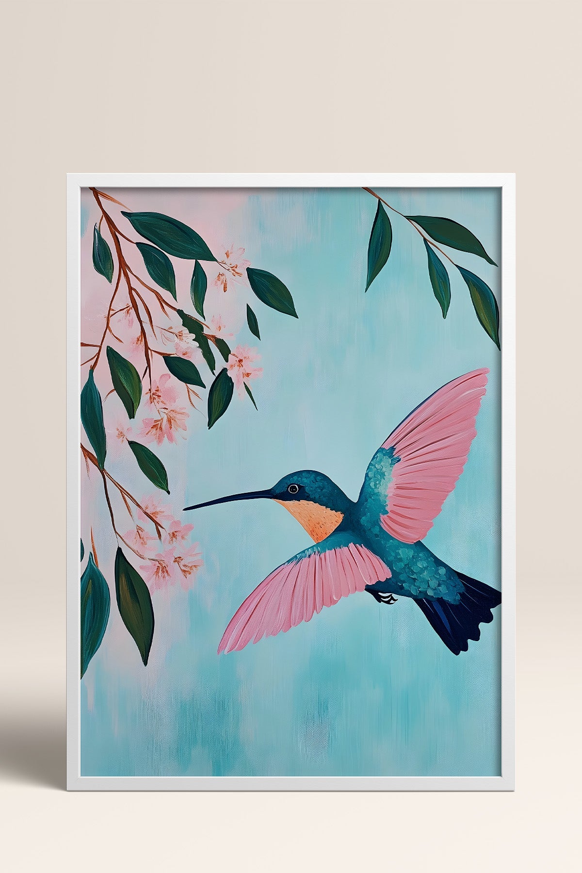 HOMEPACK Pembe Kanatlı Sinek Kuşu Tablo  BEK-8620