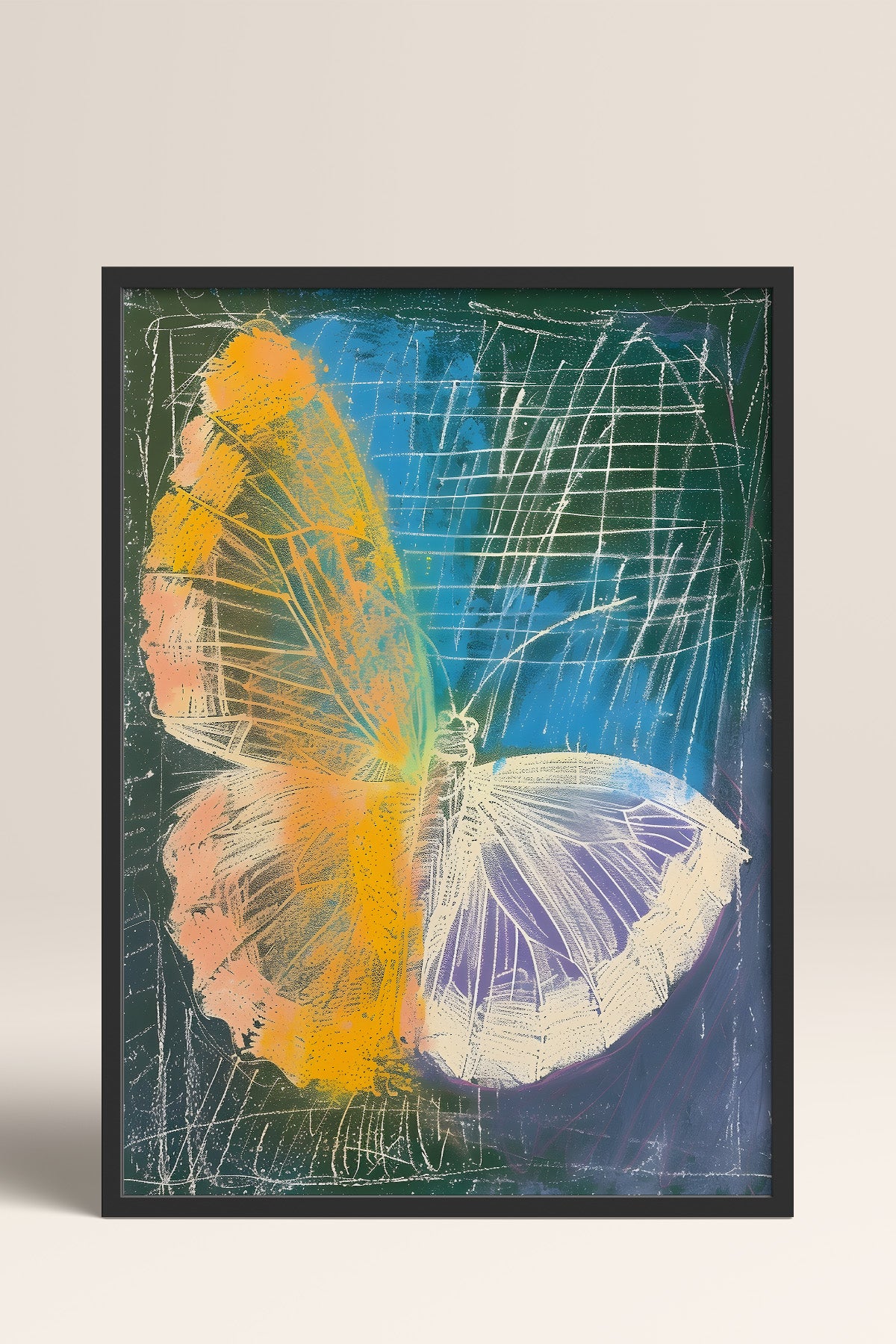 HOMEPACK Neon Kelebek Dokusu Tablo  BEK-8621