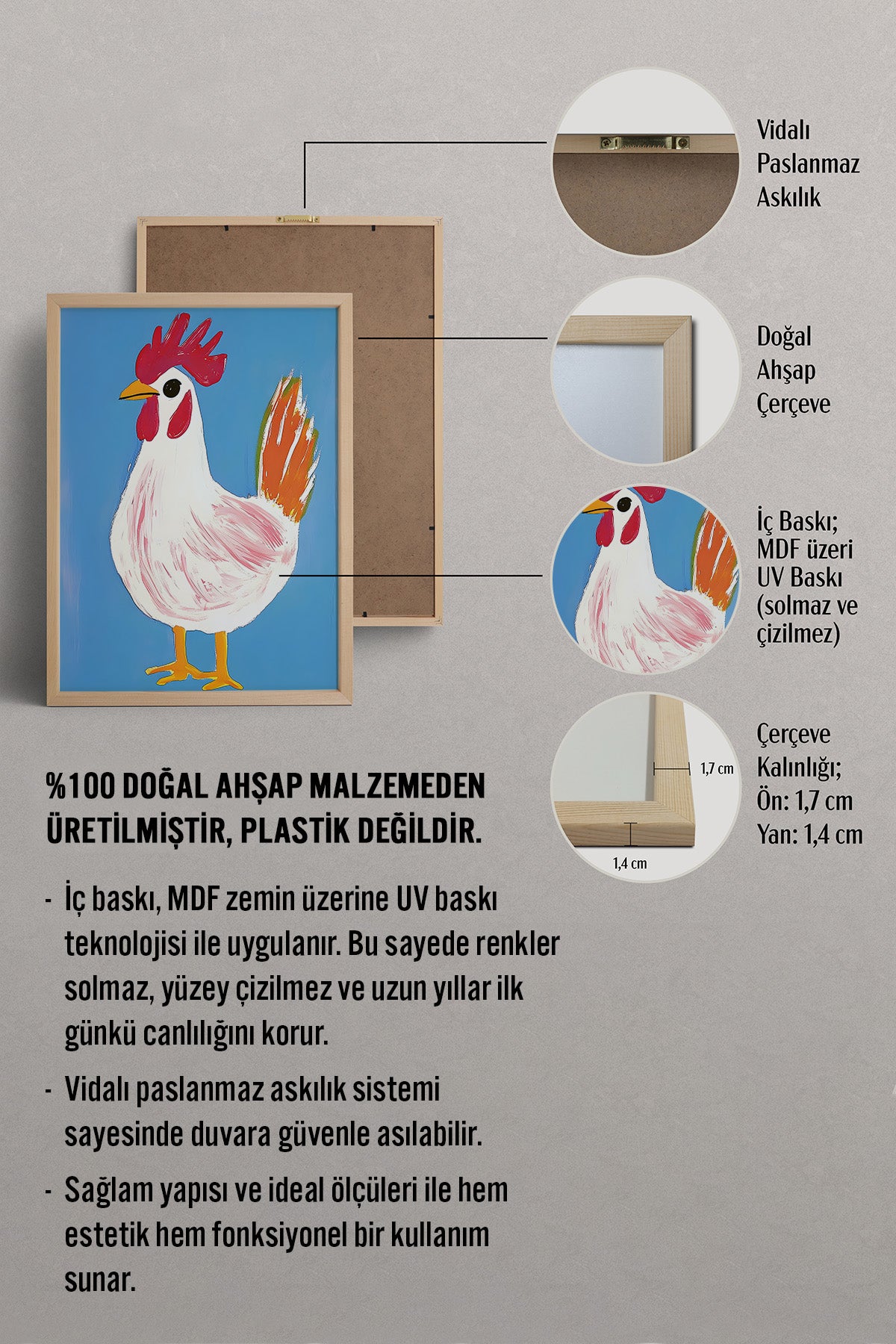 HOMEPACK Neşeli Horoz Tablo  BEK-8630