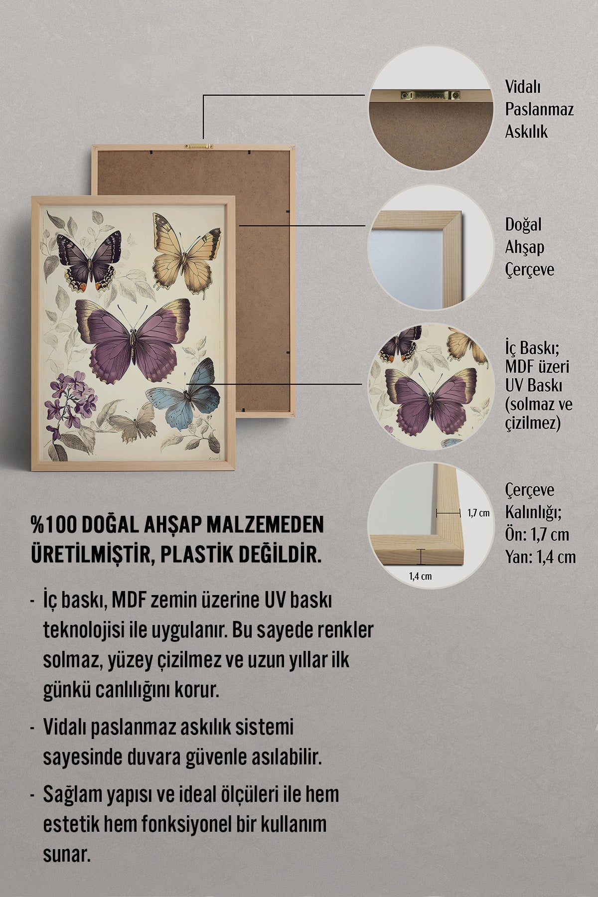 HOMEPACK Kelebek Hanımlar Tablo  BEK-8632