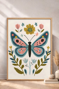 HOMEPACK Çiçekli Kelebek Tablo  BEK-8637