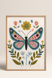 HOMEPACK Çiçekli Kelebek Tablo  BEK-8637