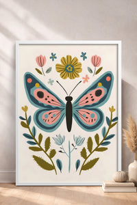 HOMEPACK Çiçekli Kelebek Tablo  BEK-8637