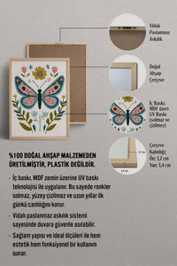 HOMEPACK Çiçekli Kelebek Tablo  BEK-8637