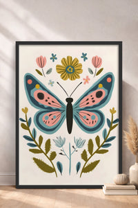 HOMEPACK Çiçekli Kelebek Tablo  BEK-8637