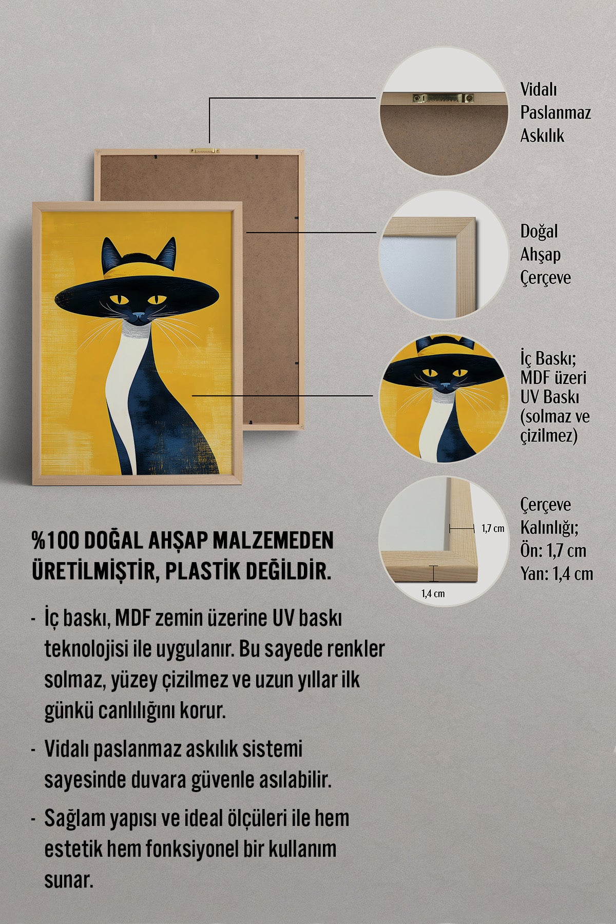 HOMEPACK Madam Kedi Tablo  BEK-8643